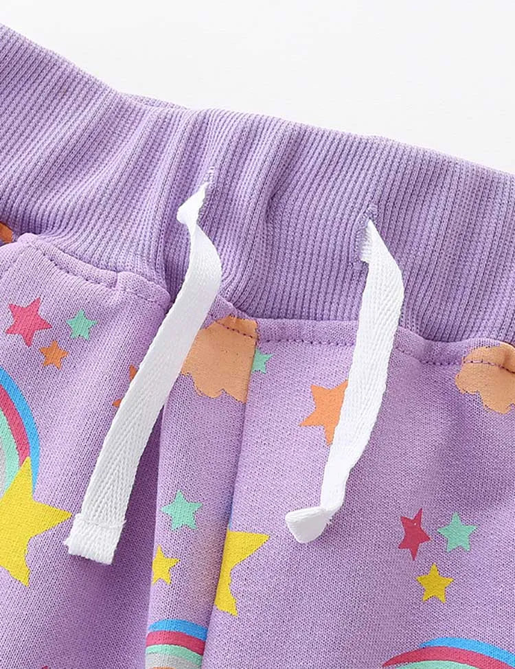 Rainbow Printed Cotton Shorts