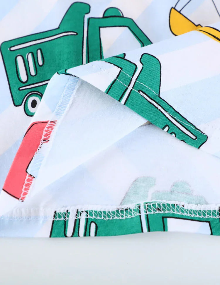 Construction Car Print Short-sleeved T-shirt