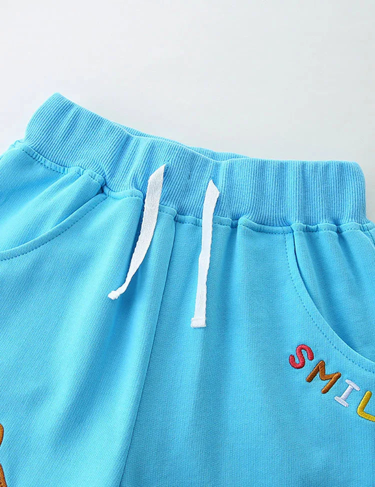 Bunny Embroidered Cotton Shorts