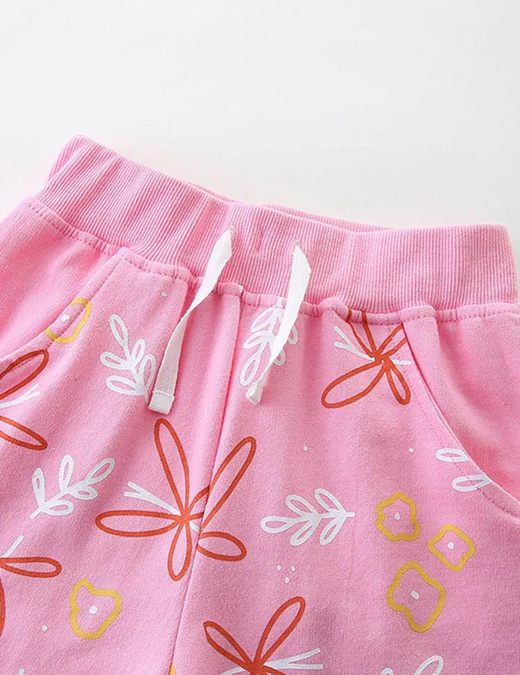 Butterfly Print Cotton Shorts