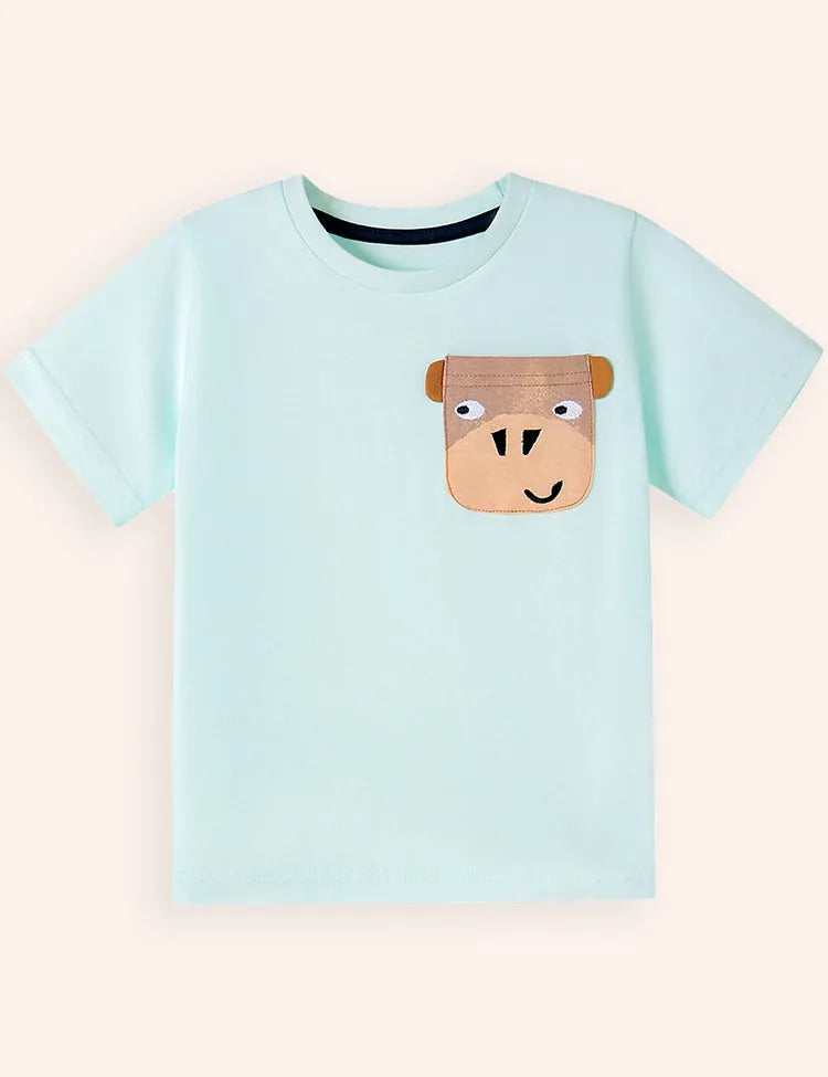 Cute  Cow Applique Cotton T-shirt