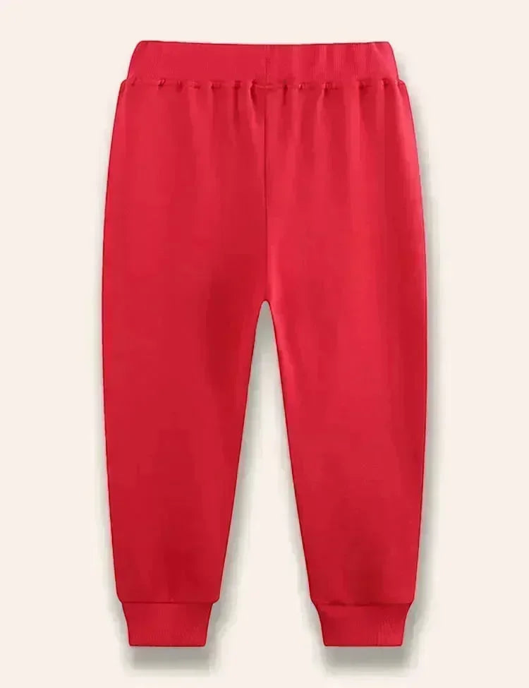 Hedgehog Mushroom Appliqué Sweatpants