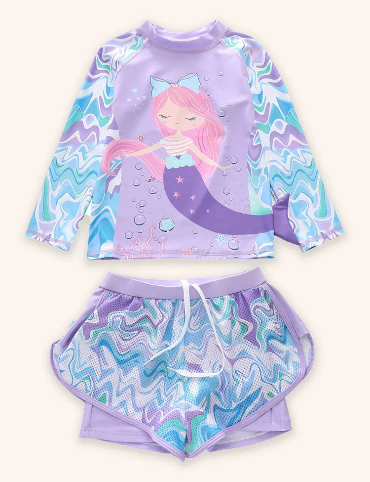 Mermaid Long Sleeve Sports Swimsuit