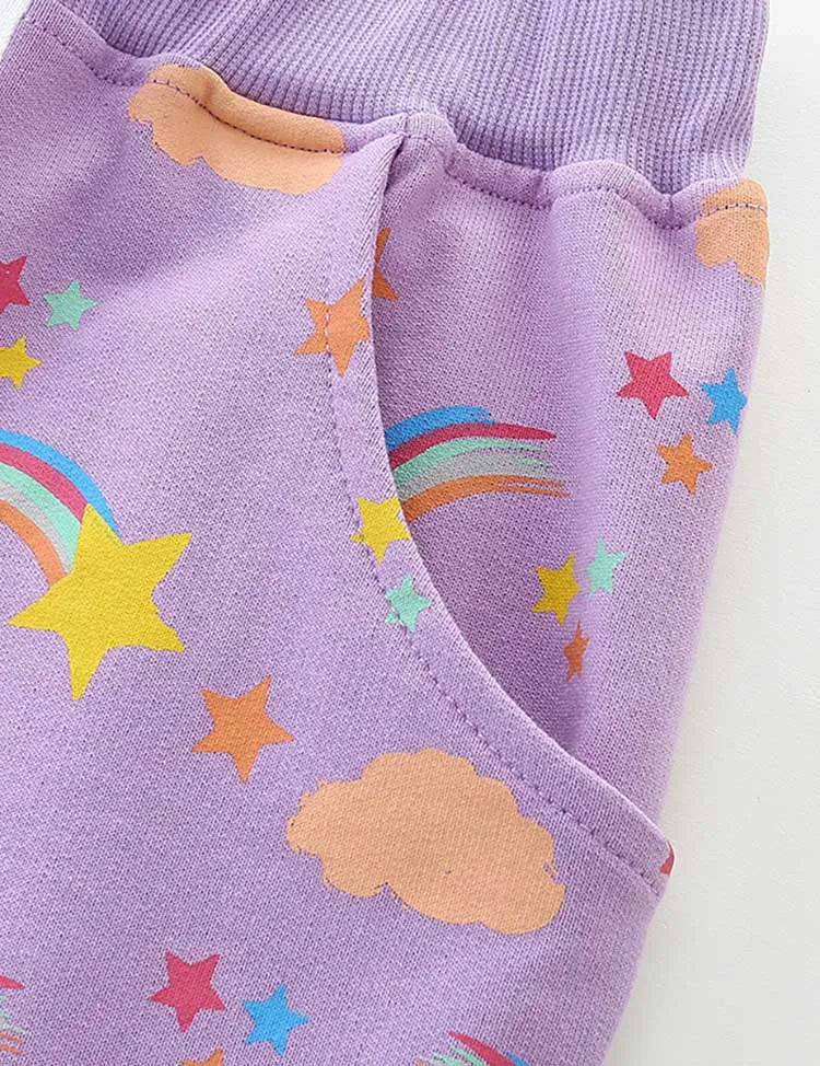 Rainbow Printed Cotton Shorts