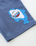 Cartoon Shark Applique Shorts