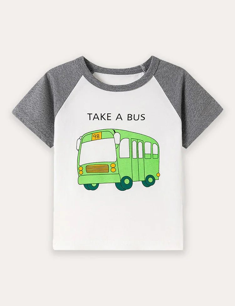 Car Print Short Sleeve T-Shirt