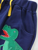 Cartoon Dinosaur Applique Shorts