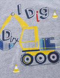 Excavator Plaid Print T-Shirt And Shorts Set