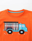 Truck Plaid Applique T-Shirt and Shorts Set