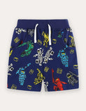 Cartoon Printed Cotton Shorts