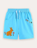 Bunny Embroidered Cotton Shorts