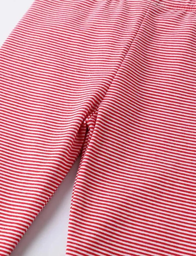 Unicorn Appliqué Striped Leggings