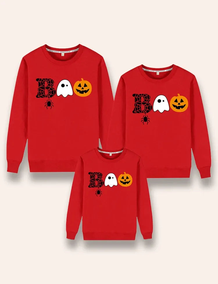 Halloween Smiley Pumpkin Boo Family Matching Sweatshirt
