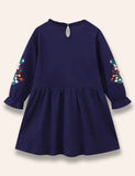 Flower Embroidered Ruffled Dress