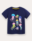 Jellyfish Print T-Shirt And Shorts Set