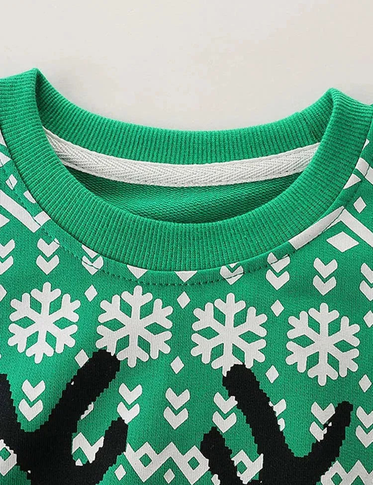 Christmas Cool Reindeer Printed Sweatshirt