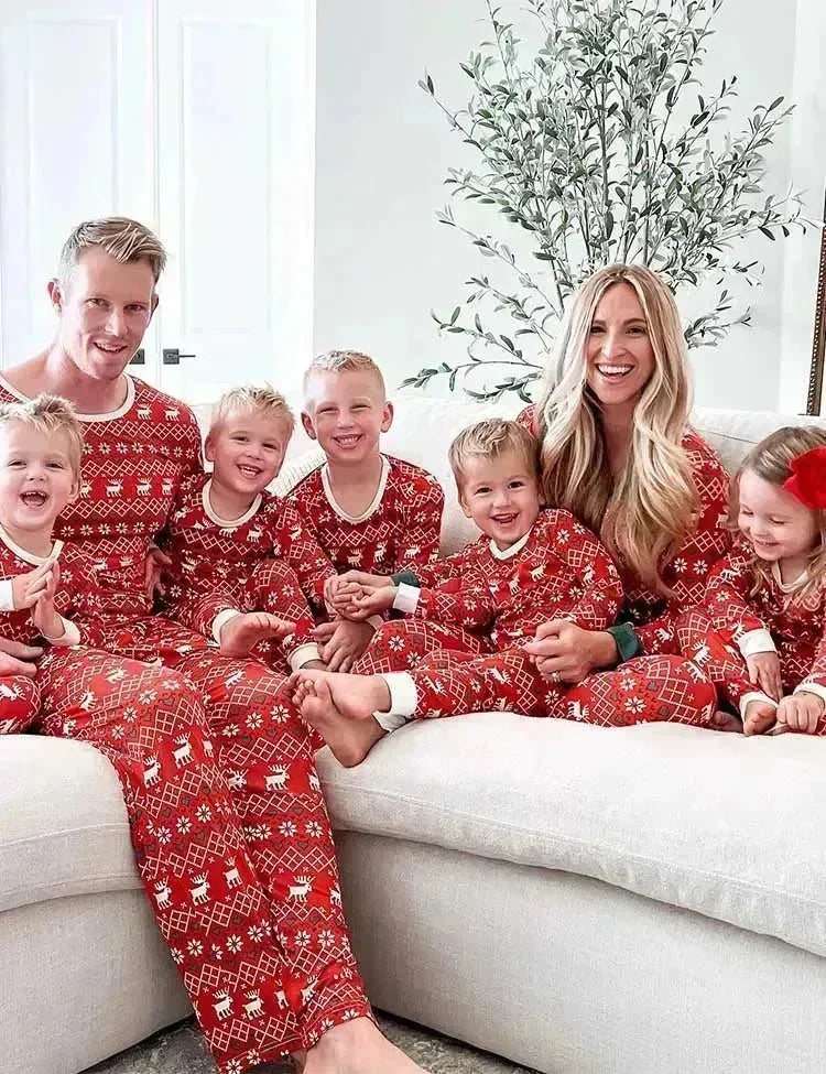 Christmas Print Reindeer Family Matching Pajamas