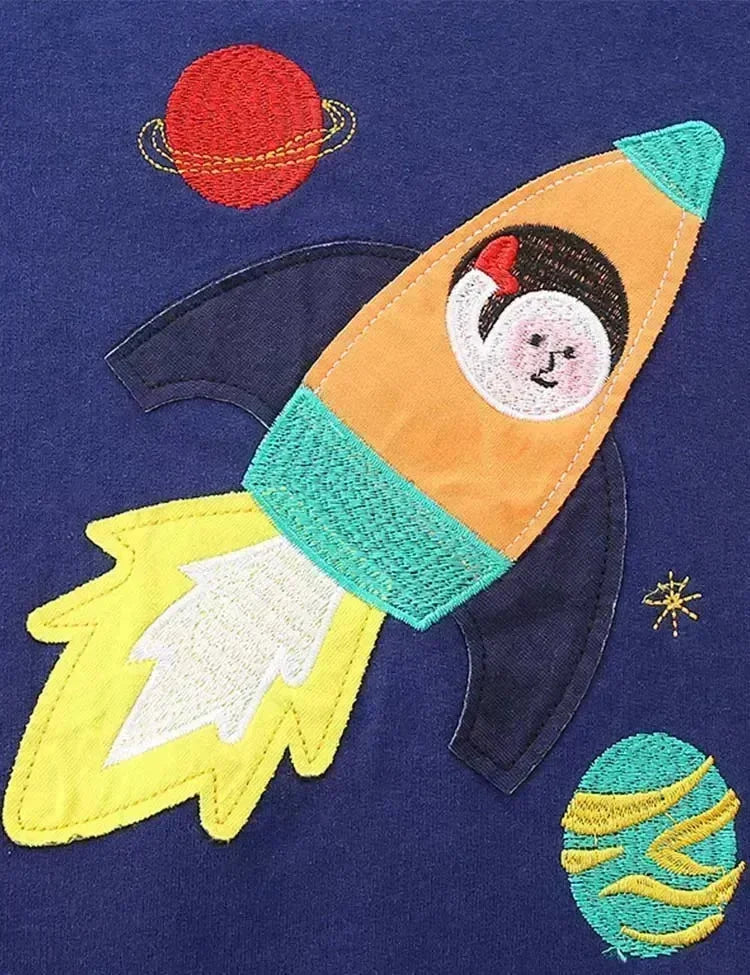 Astronaut Rocket Appliqué Sweatshirt