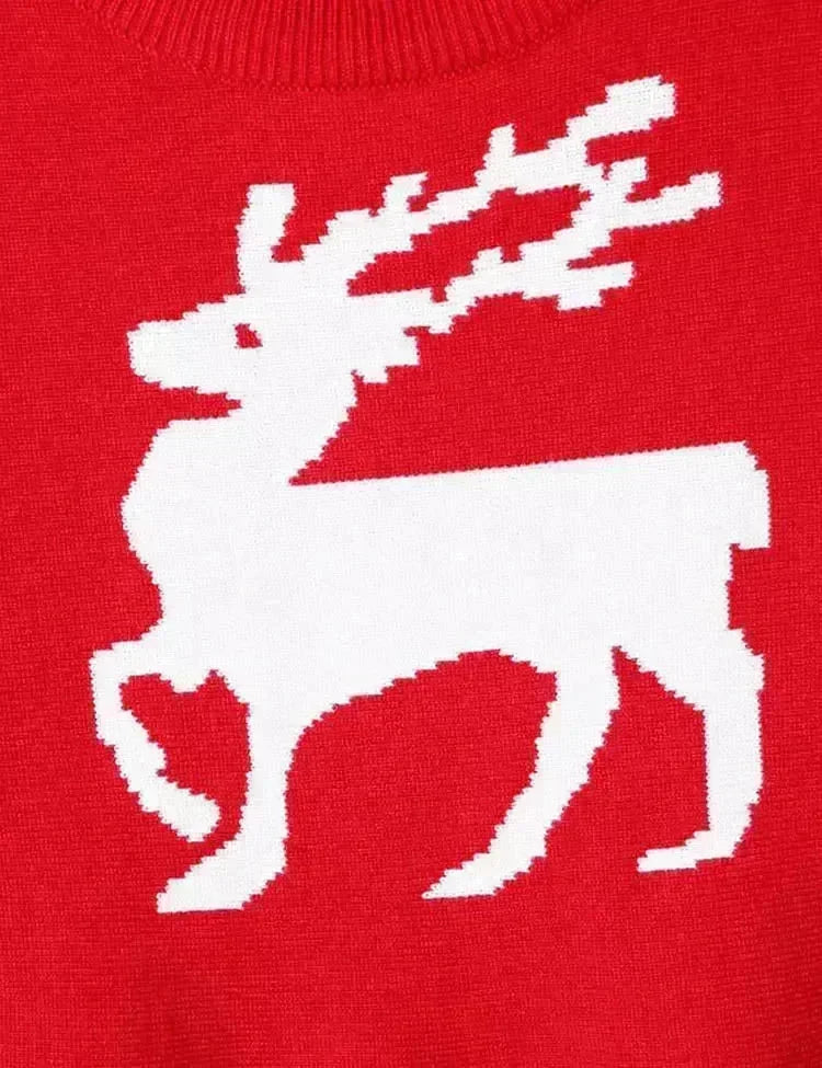 Christmas Snowflake Reindeer Sweater Dress