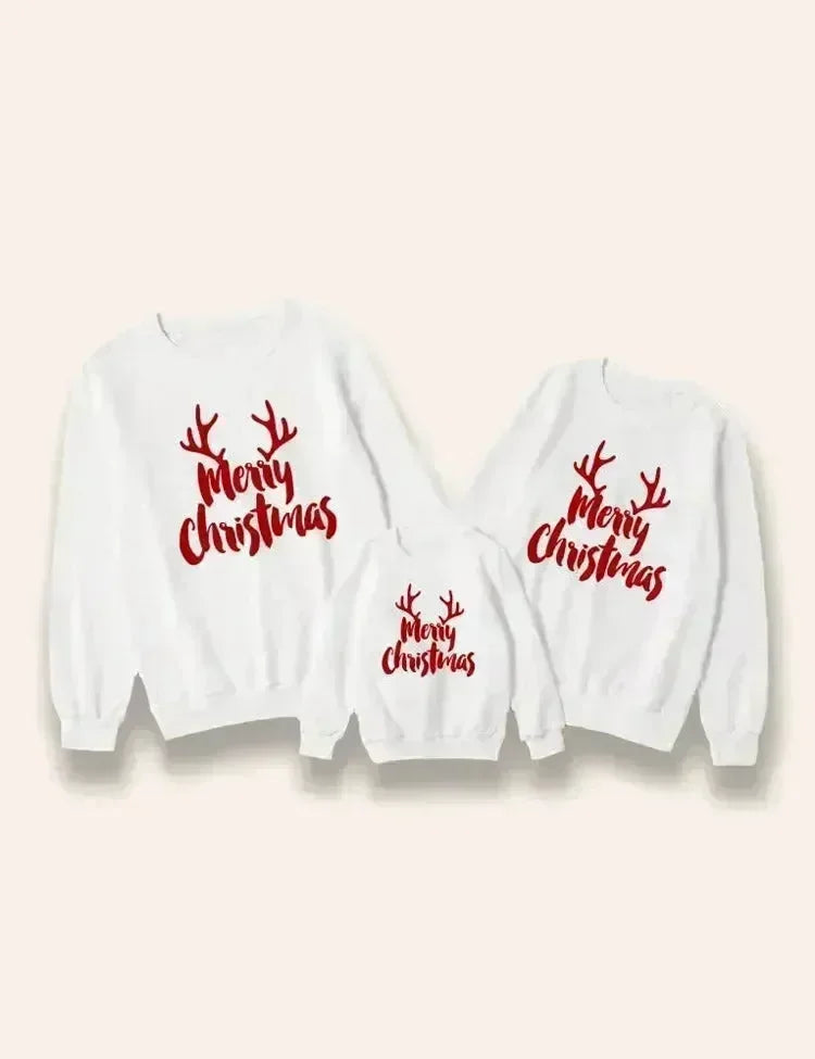 Christmas Letter Printed Family Matching Sweatshirt