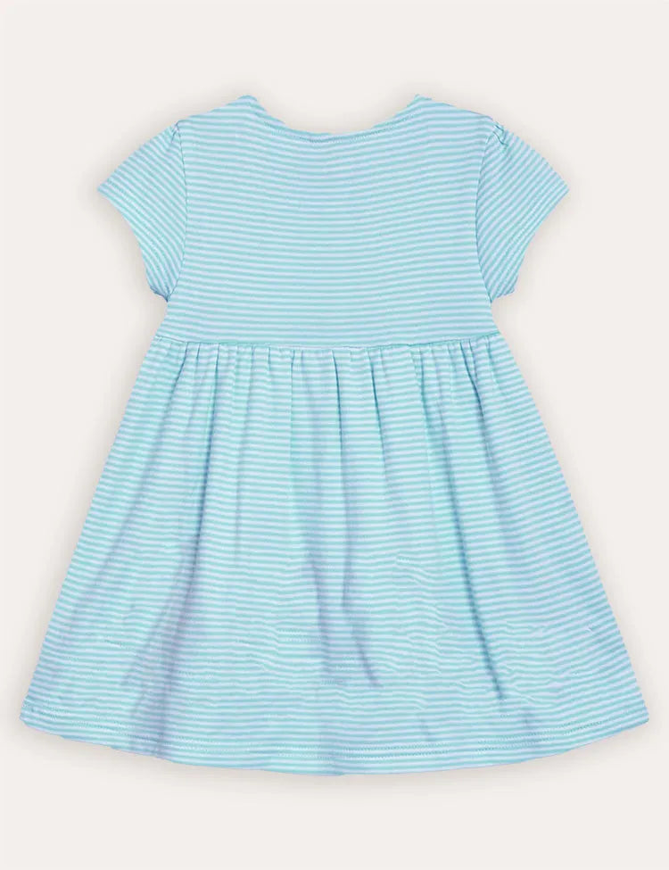 Safari Animals Appliqué Button Front Dress