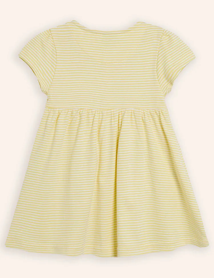 Duck Applique Striped Dress