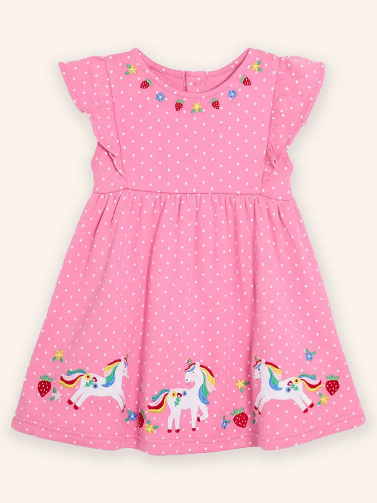 Rainbow Unicorn Applique Dress
