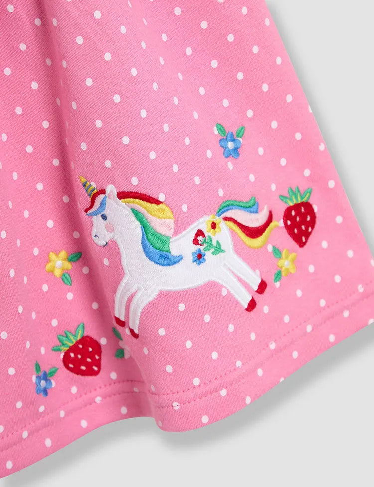 Rainbow Unicorn Applique Dress