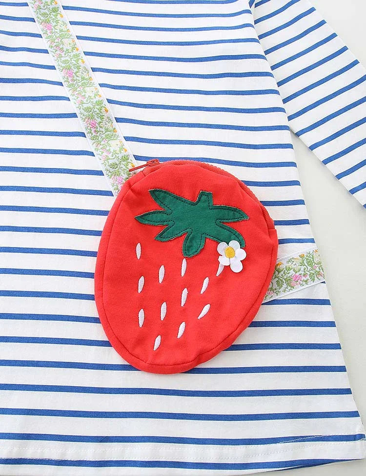 Strawberry Appliqué Bag Dress