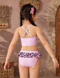 Leopard Print Ruffled Bikini Set