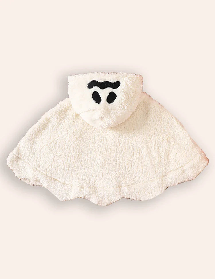 Halloween Padded Pumpkin Ghost Embroidered Cape