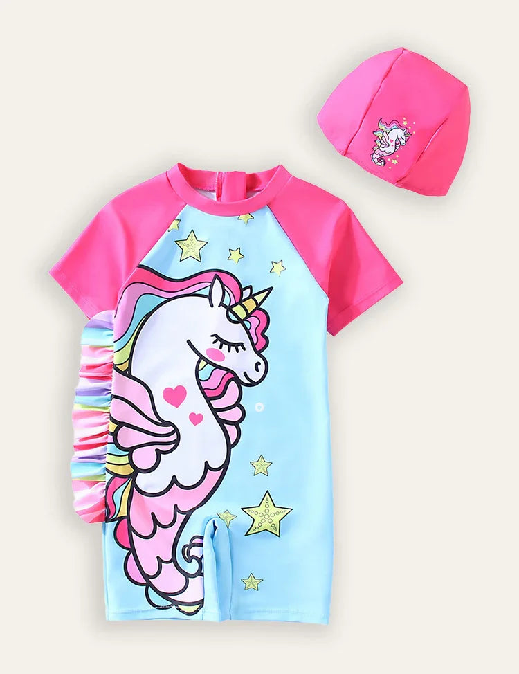 Unicorn Print Swimsuit