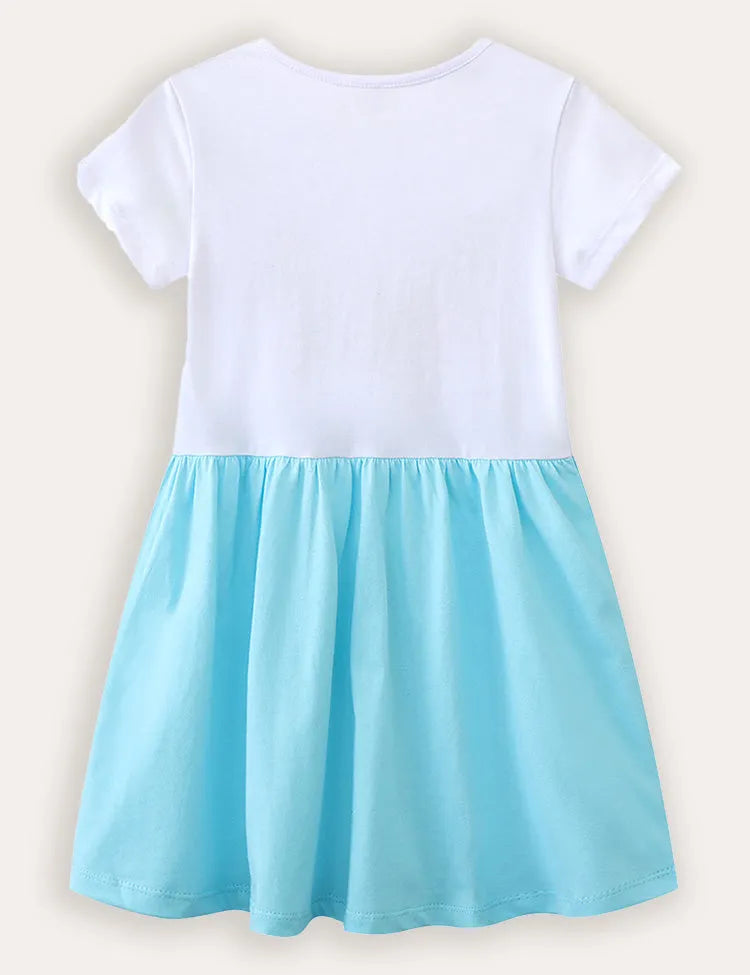 Butterfly Flower Embroidered Cotton Dress