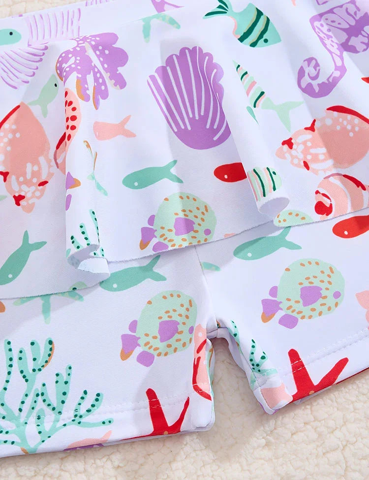 Printed Split Swimsuit