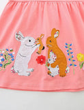 Cartoon Rabbit Applique Dress