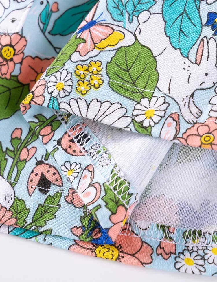 Floral Animal Printed Long Sleeves Dress