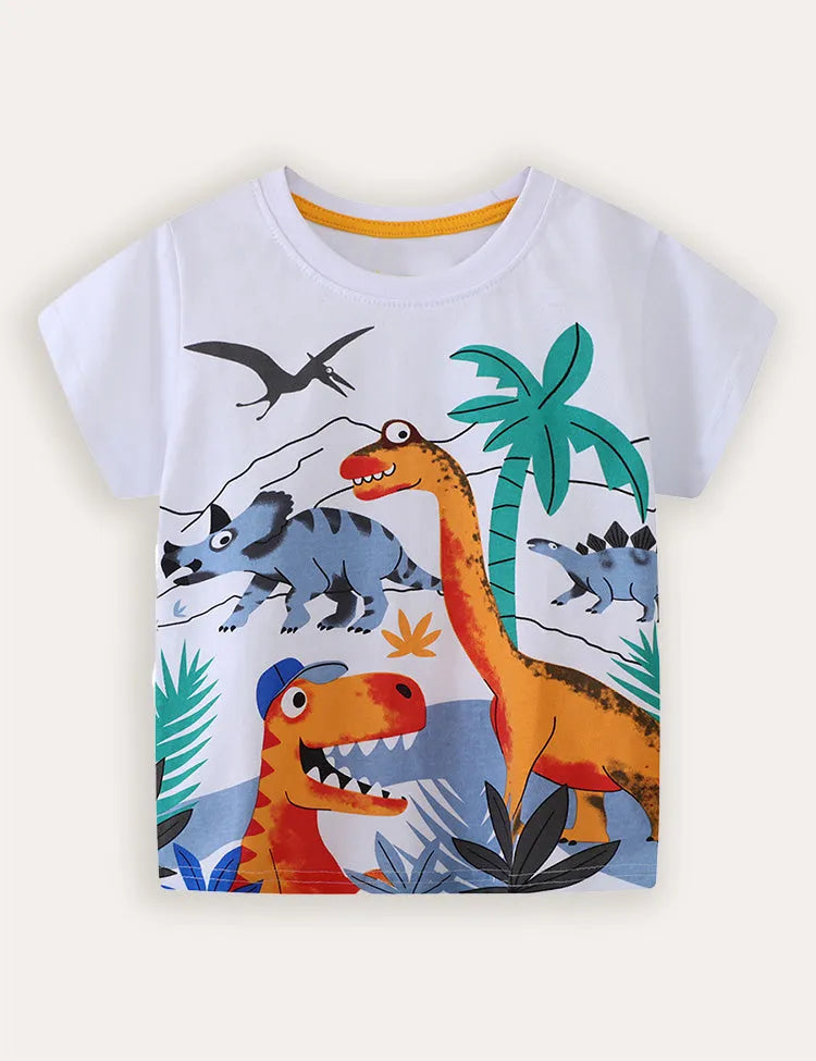 Dinosaur World Printed Short Sleeve T-Shirt