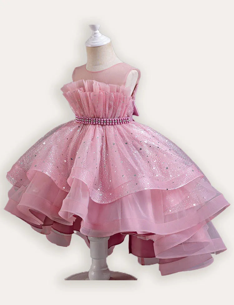 Glitter Trailing Tulle Party Dress