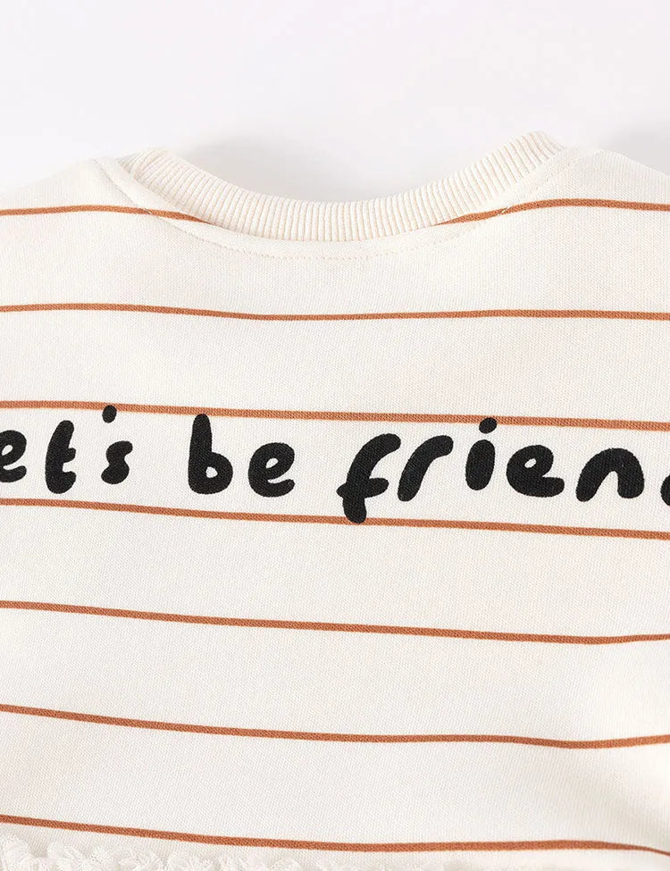 Bear Appliqué Long Sleeves Plush Tulle Dress