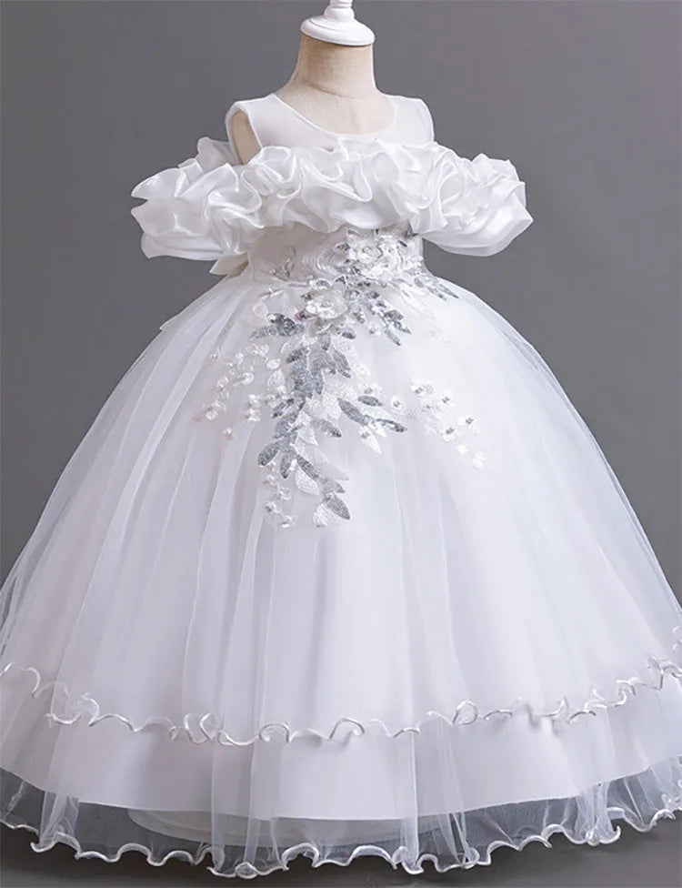 Flower Embroidered Long Princess Dress