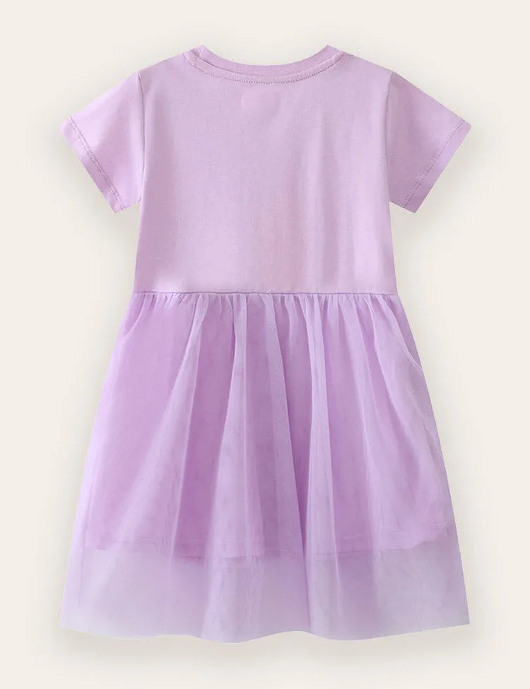 Unicorn Appliqué Cotton Tulle Dress