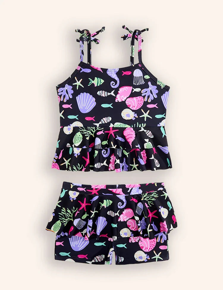 Printed Split Swimsuit