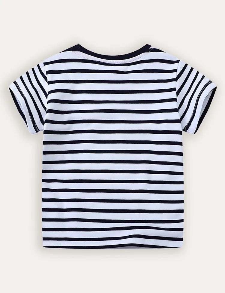 Excavator Applique Short Sleeve T-Shirt