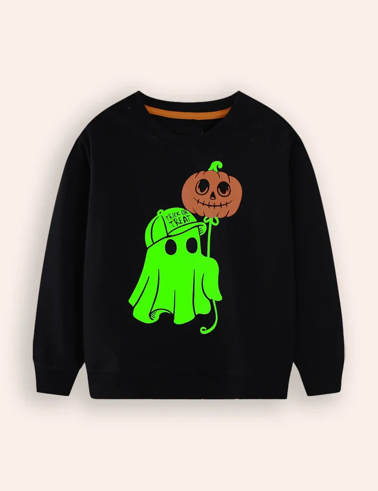 Halloween Luminous Print Sweatshirt