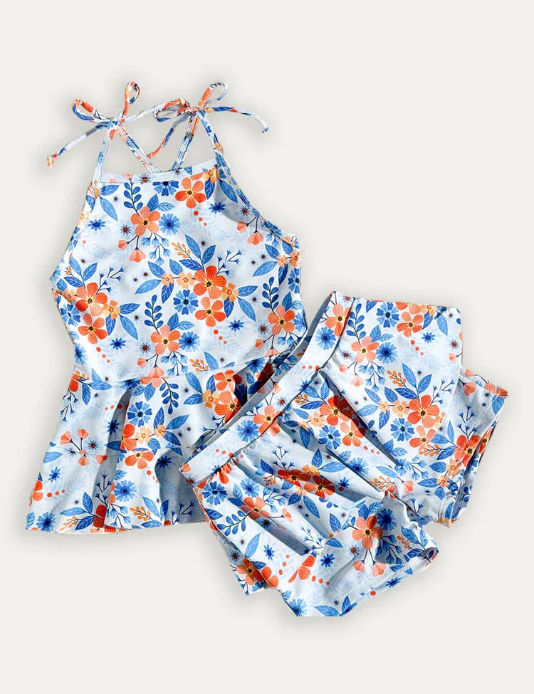 Flower Print Swimsuit Set