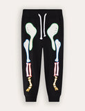 Halloween Luminous Skeleton Print Sweatshirt & Pants