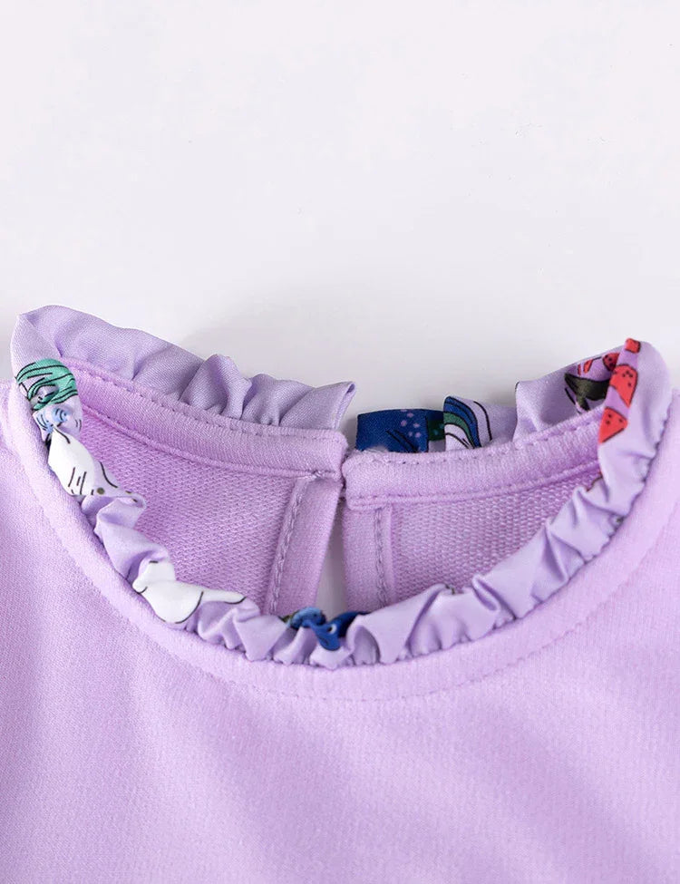 Cute Dinosaur Print Long-sleeved Dress