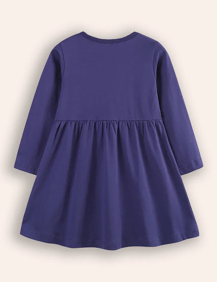 Halloween Bunny Pumpkin  Long SleevAppliquées Dress