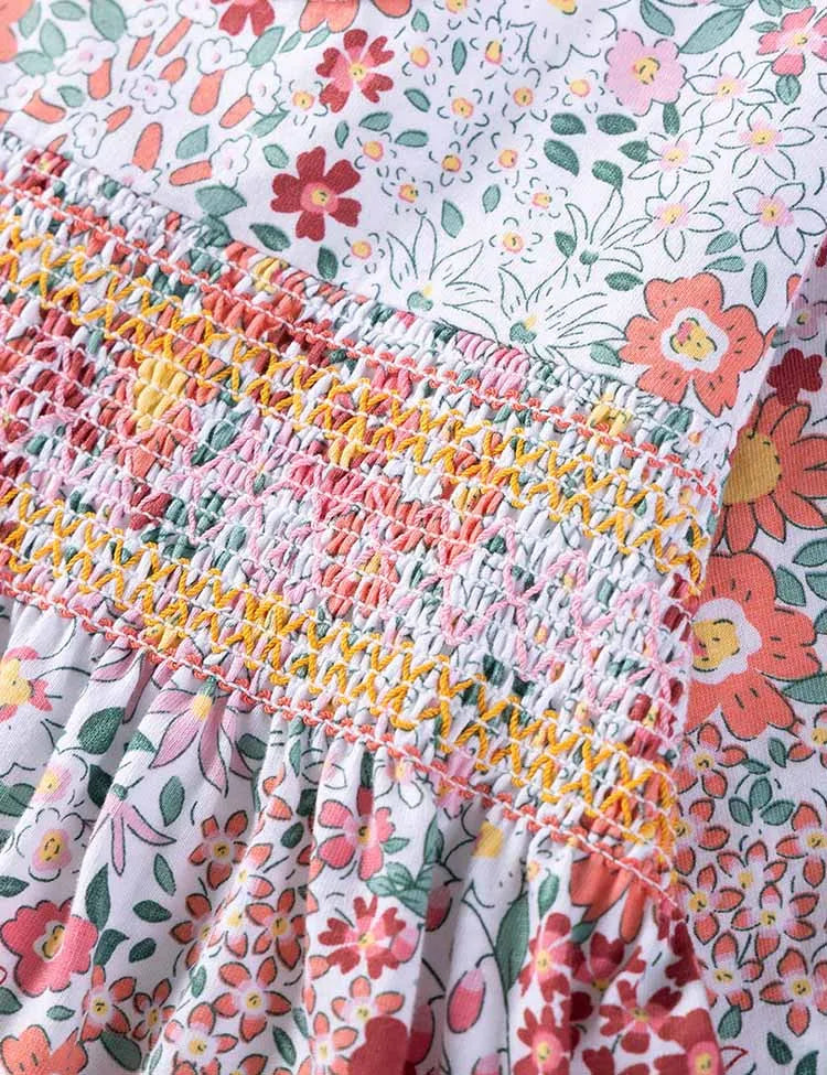 Floral Printed Long Sleeves Cotton Dress