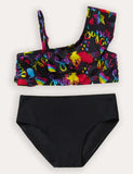 Butterfly Print Split Swimsuit